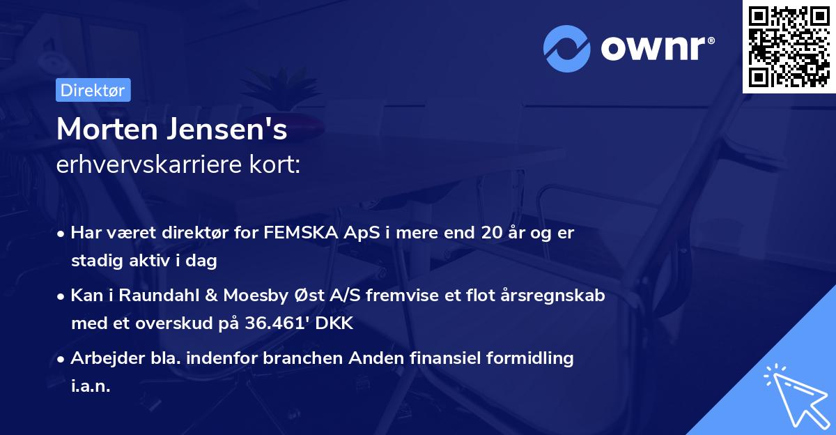 Morten Jensen's erhvervskarriere kort