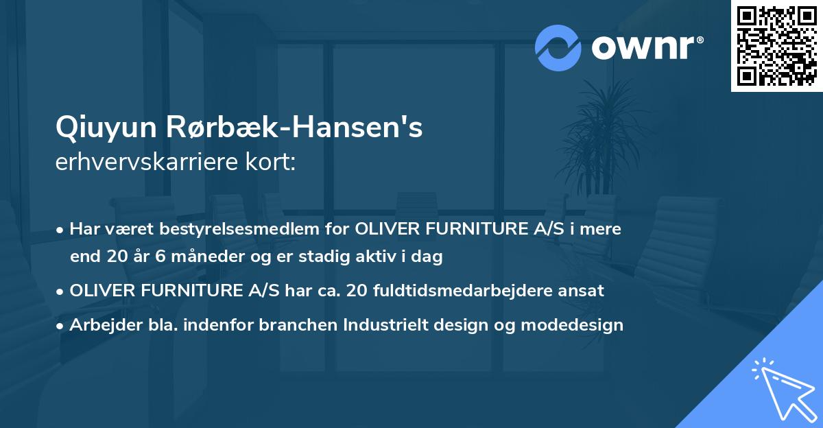 Qiuyun Rørbæk-Hansen's erhvervskarriere kort