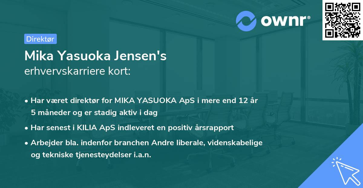 Mika Yasuoka Jensen's erhvervskarriere kort