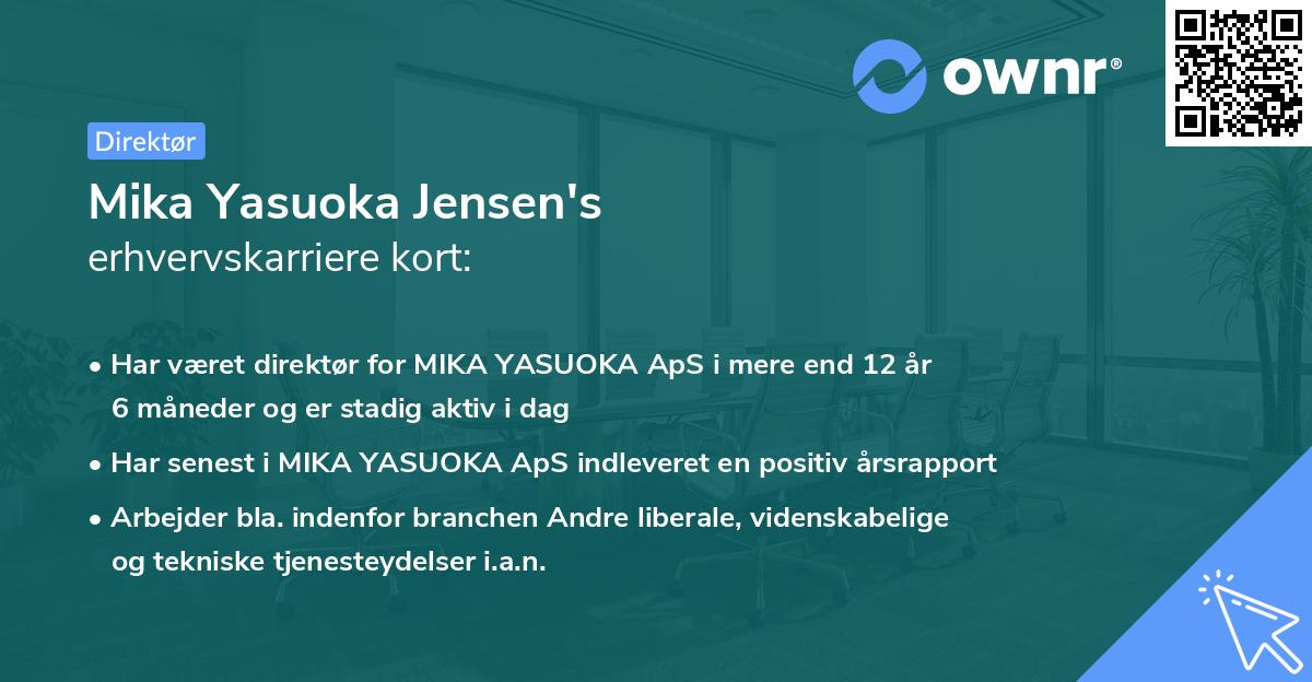 Mika Yasuoka Jensen's erhvervskarriere kort