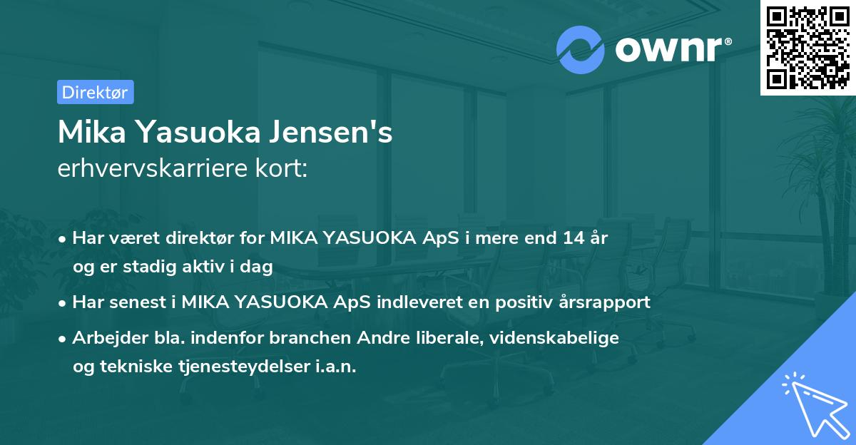 Mika Yasuoka Jensen's erhvervskarriere kort