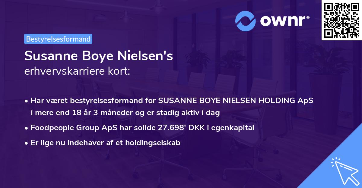 Susanne Boye Nielsen's erhvervskarriere kort