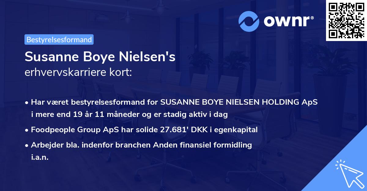 Susanne Boye Nielsen's erhvervskarriere kort