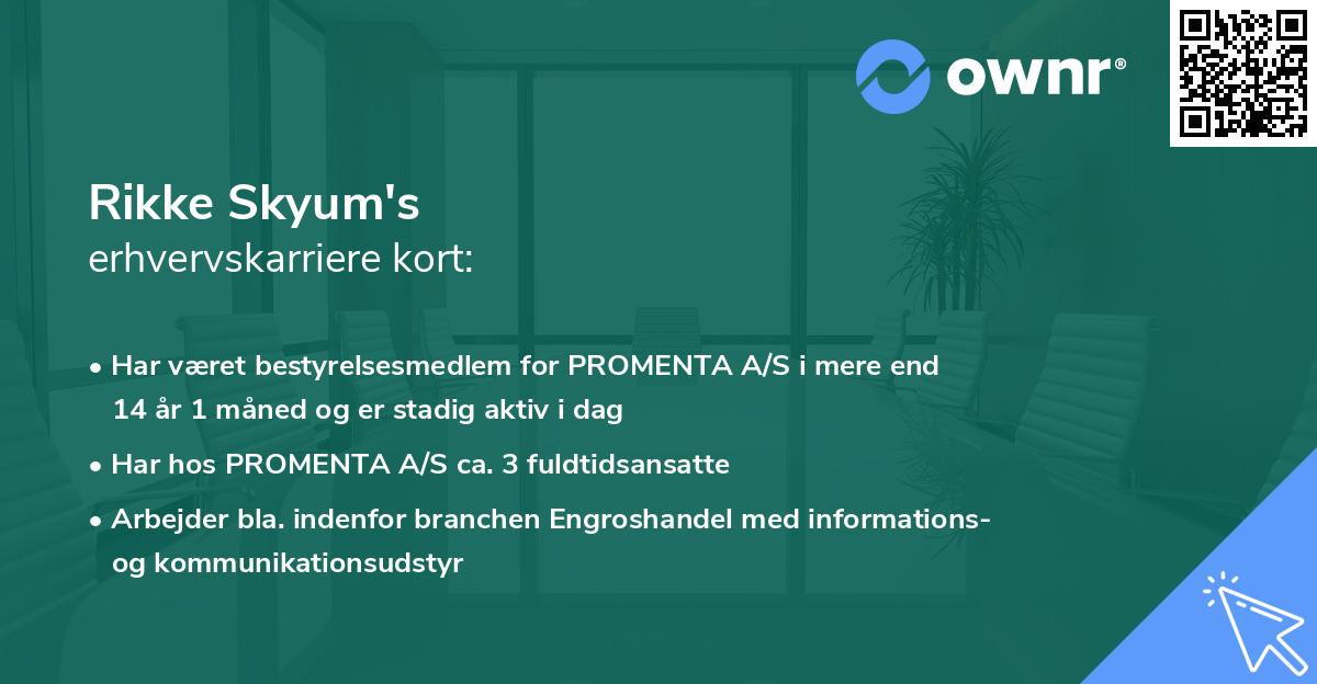 Rikke Skyum's erhvervskarriere kort