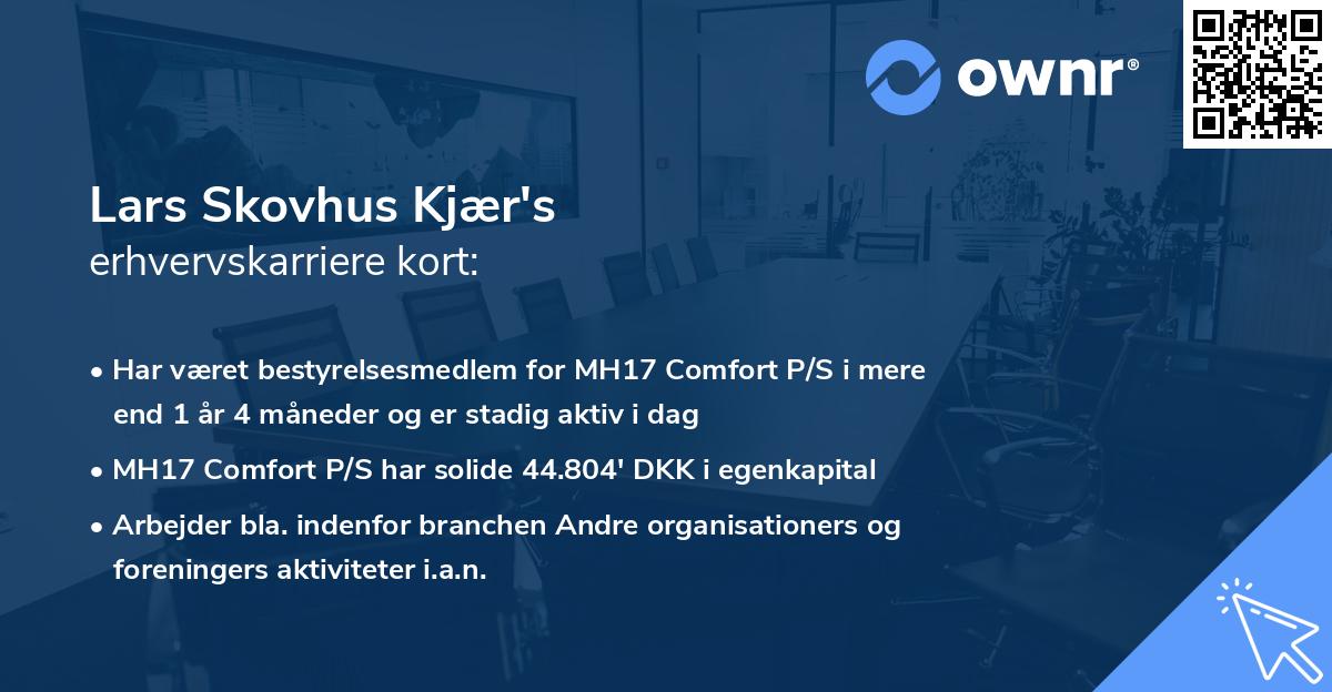 Lars Skovhus Kjær's erhvervskarriere kort