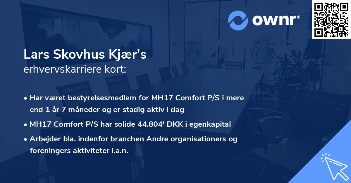 Lars Skovhus Kjær's erhvervskarriere kort