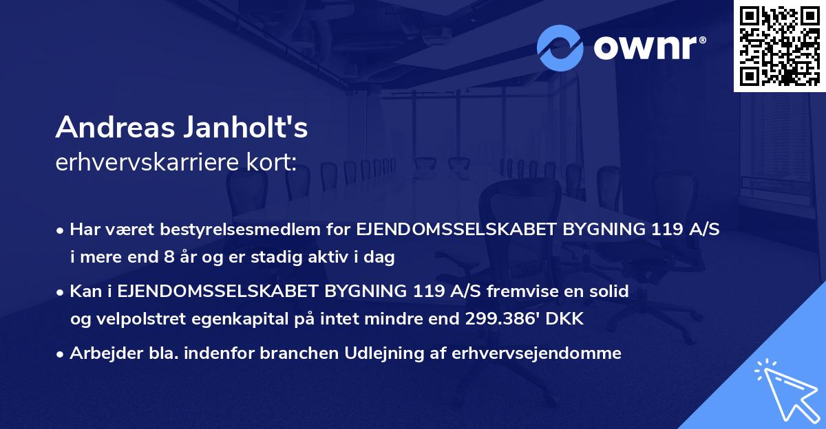 Andreas Janholt's erhvervskarriere kort