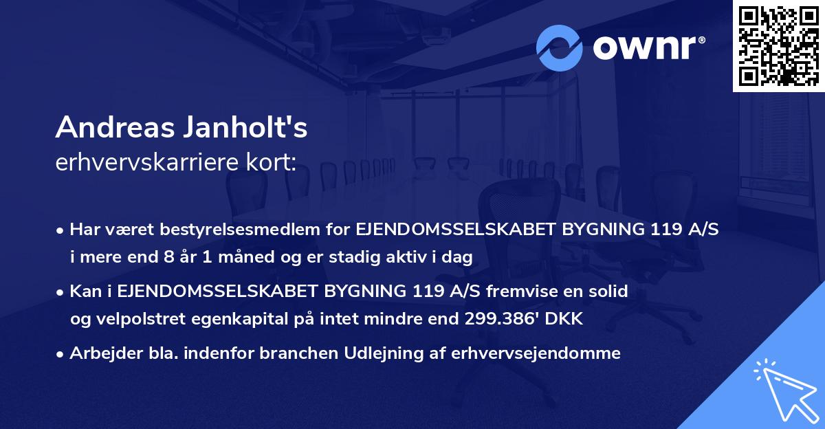 Andreas Janholt's erhvervskarriere kort