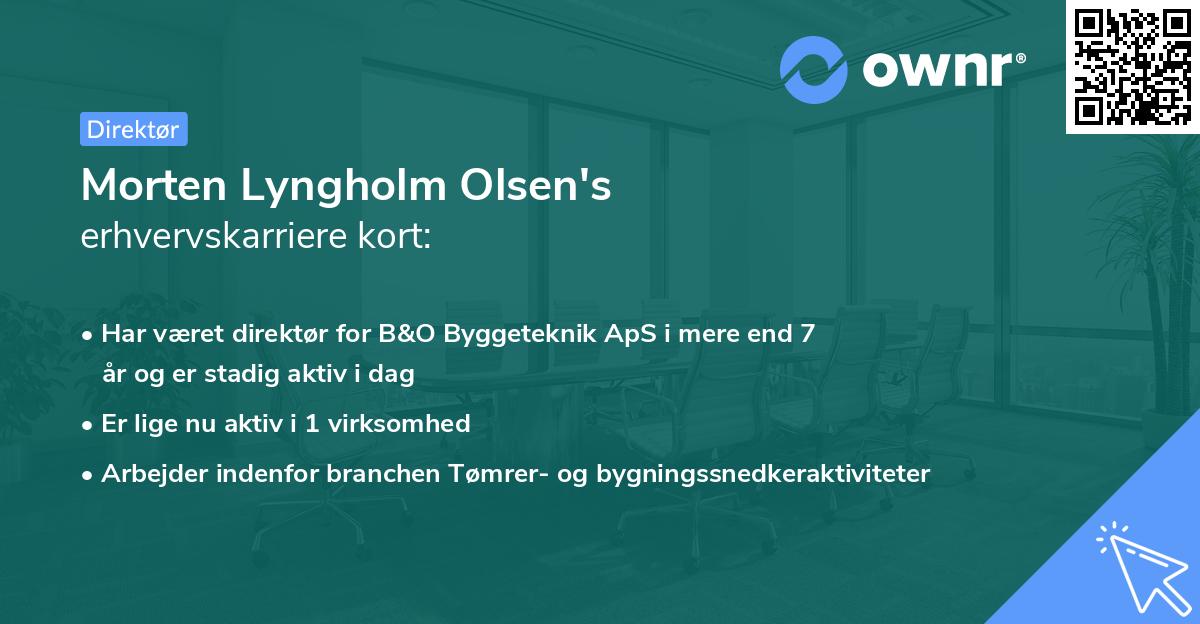 Morten Lyngholm Olsen's erhvervskarriere kort