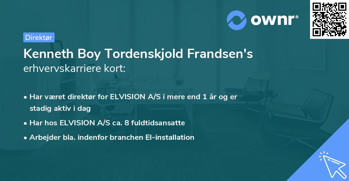 Kenneth Boy Tordenskjold Frandsen's erhvervskarriere kort