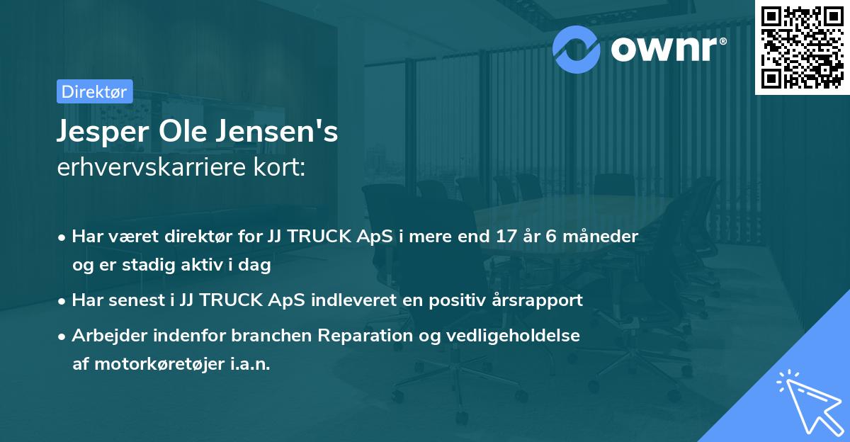 Jesper Ole Jensen's erhvervskarriere kort