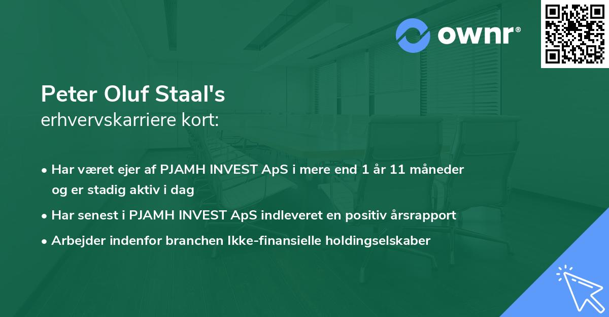Peter Oluf Staal's erhvervskarriere kort