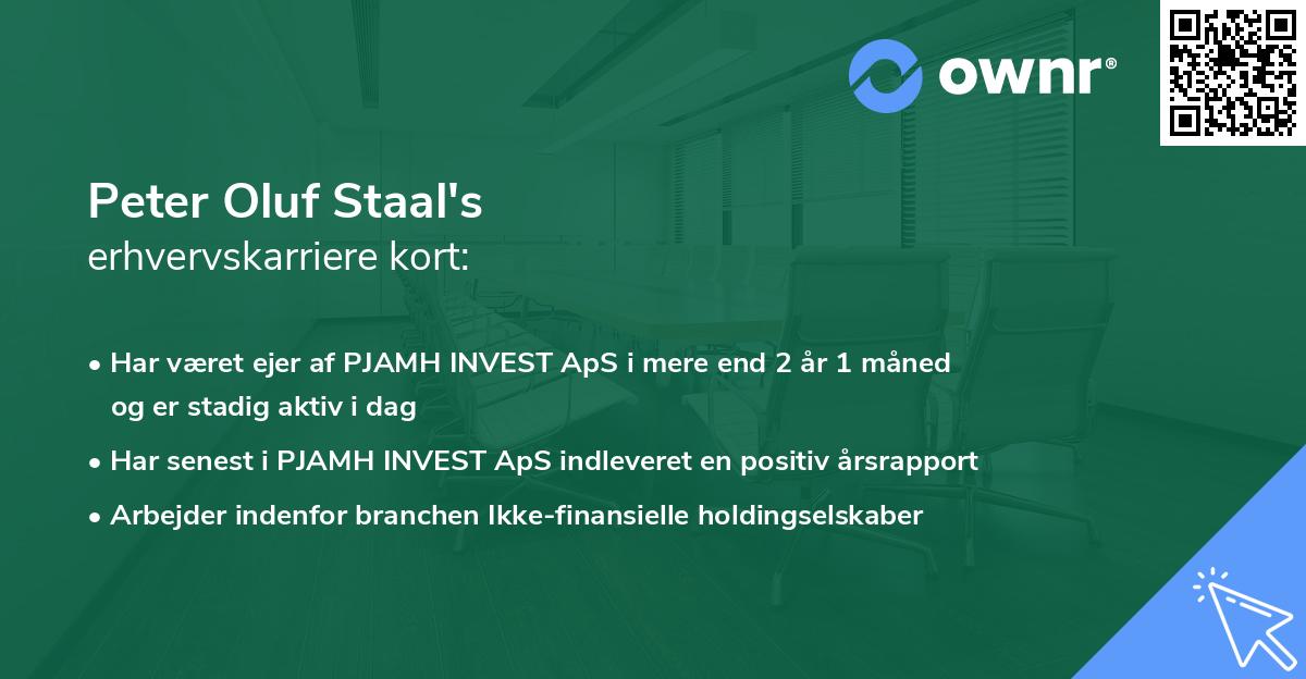 Peter Oluf Staal's erhvervskarriere kort