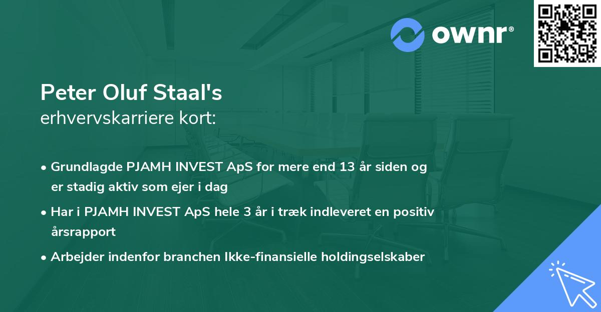 Peter Oluf Staal's erhvervskarriere kort