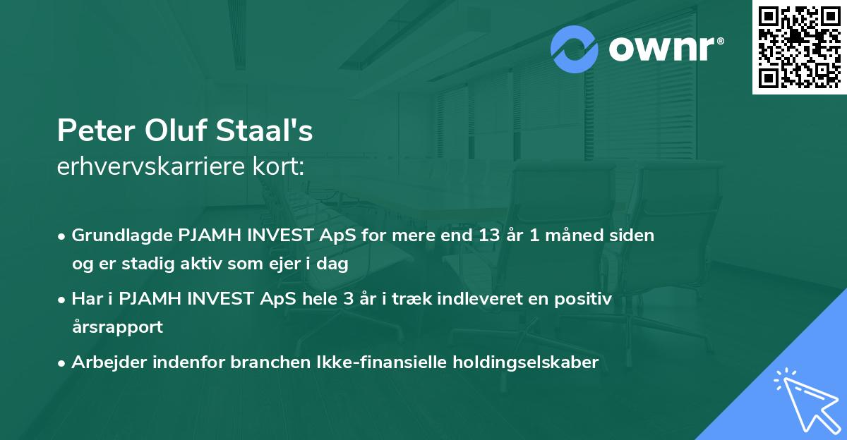 Peter Oluf Staal's erhvervskarriere kort