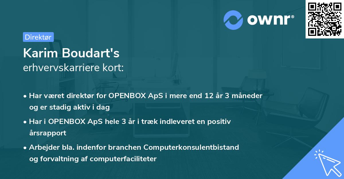 Karim Boudart's erhvervskarriere kort