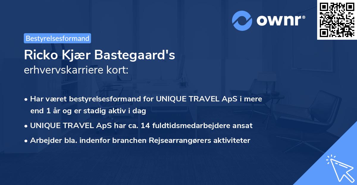 Ricko Kjær Bastegaard's erhvervskarriere kort