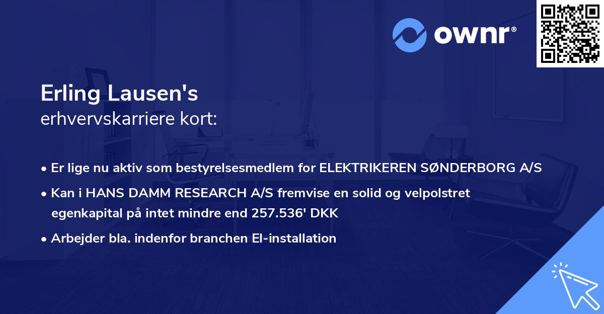 Erling Lausen's erhvervskarriere kort