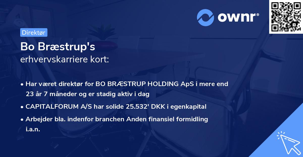 Bo Bræstrup's erhvervskarriere kort