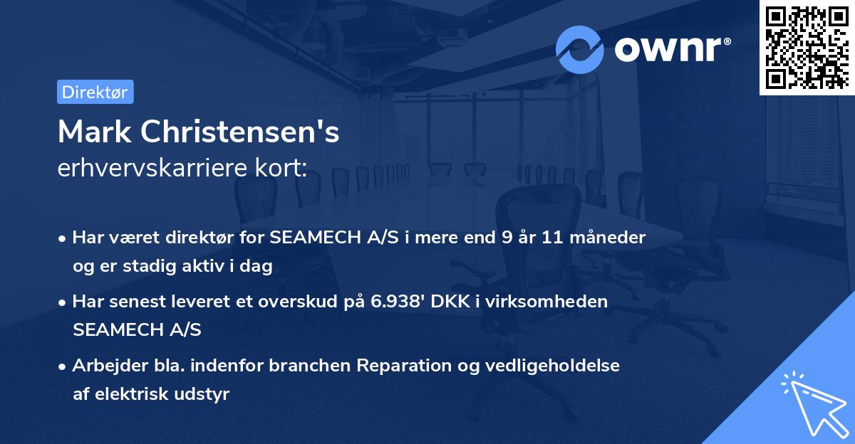 Mark Christensen's erhvervskarriere kort