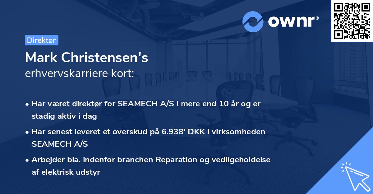 Mark Christensen's erhvervskarriere kort