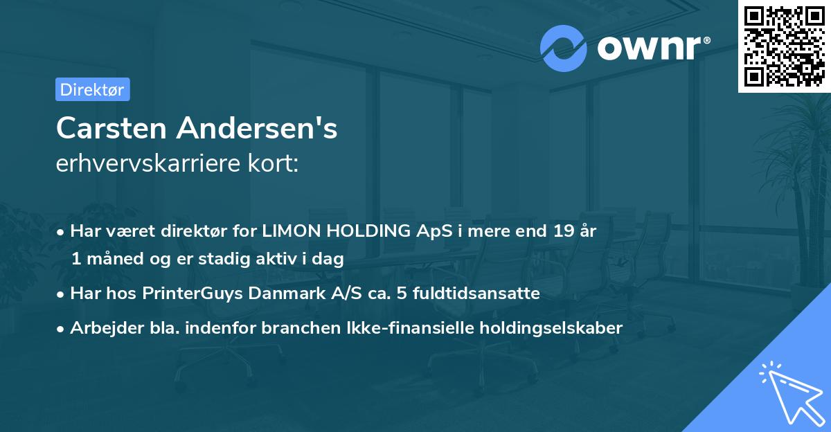 Carsten Andersen's erhvervskarriere kort