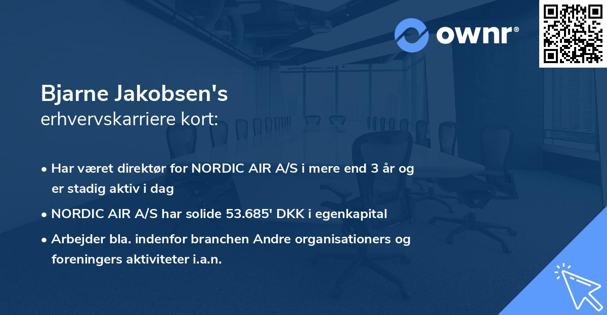 Bjarne Jakobsen's erhvervskarriere kort