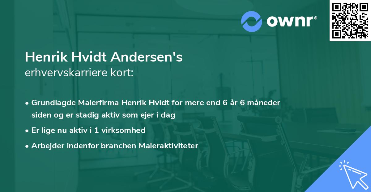 Henrik Hvidt Andersen's erhvervskarriere kort