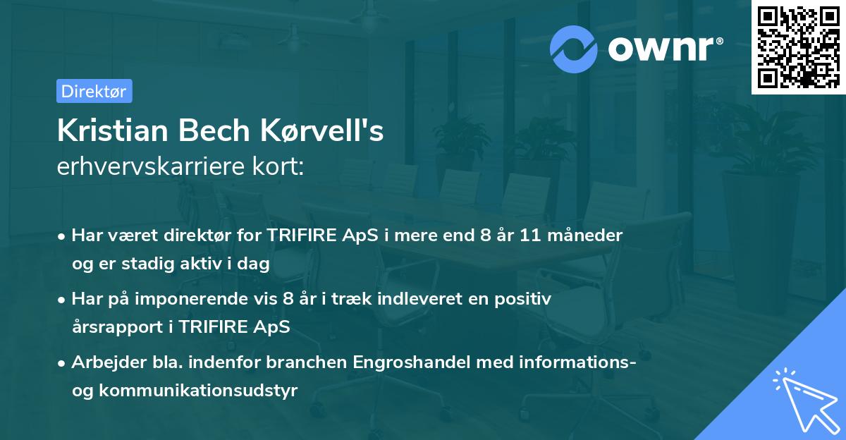 Kristian Bech Kørvell's erhvervskarriere kort