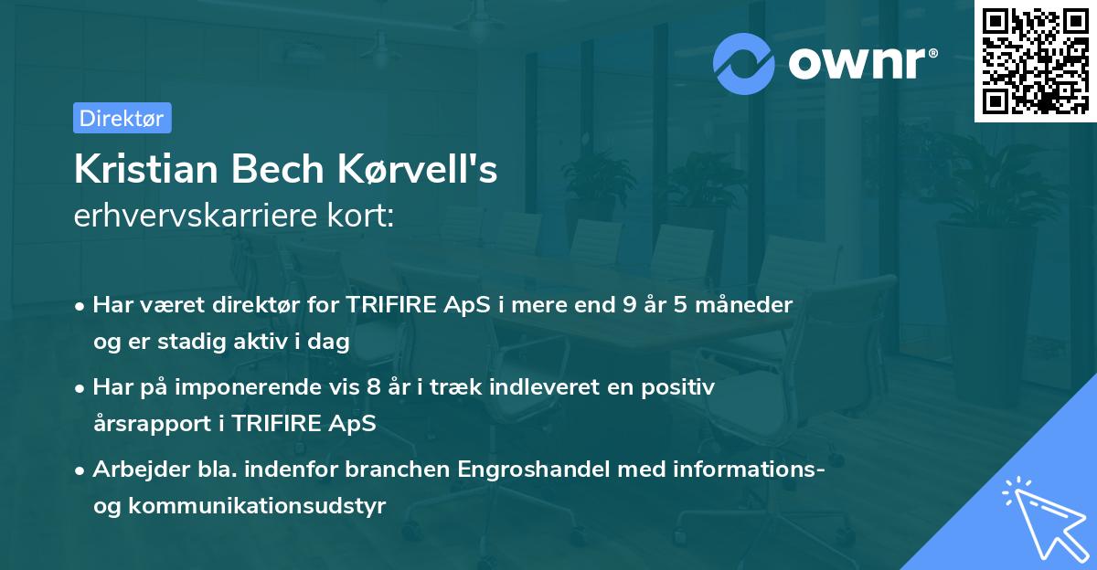 Kristian Bech Kørvell's erhvervskarriere kort
