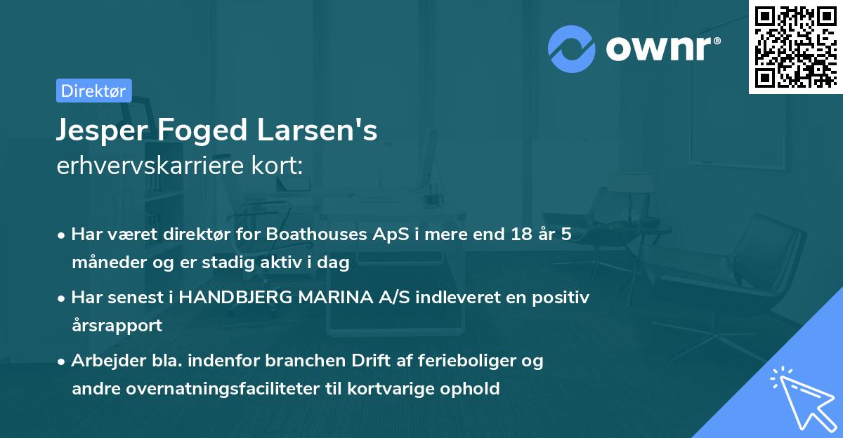Jesper Foged Larsen's erhvervskarriere kort