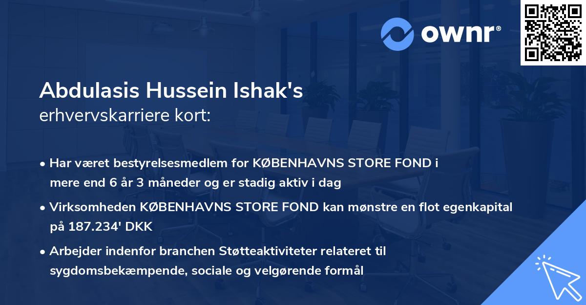 Abdulasis Hussein Ishak's erhvervskarriere kort