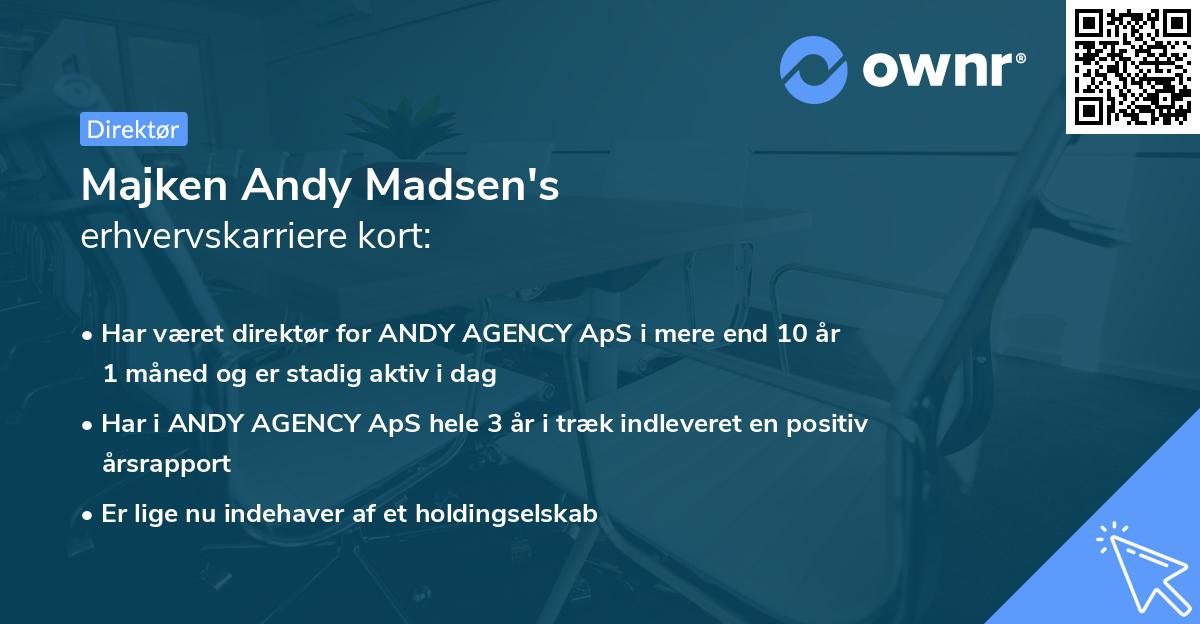 Majken Andy Madsen's erhvervskarriere kort