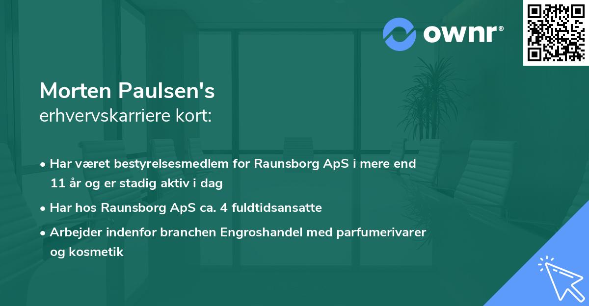 Morten Paulsen's erhvervskarriere kort