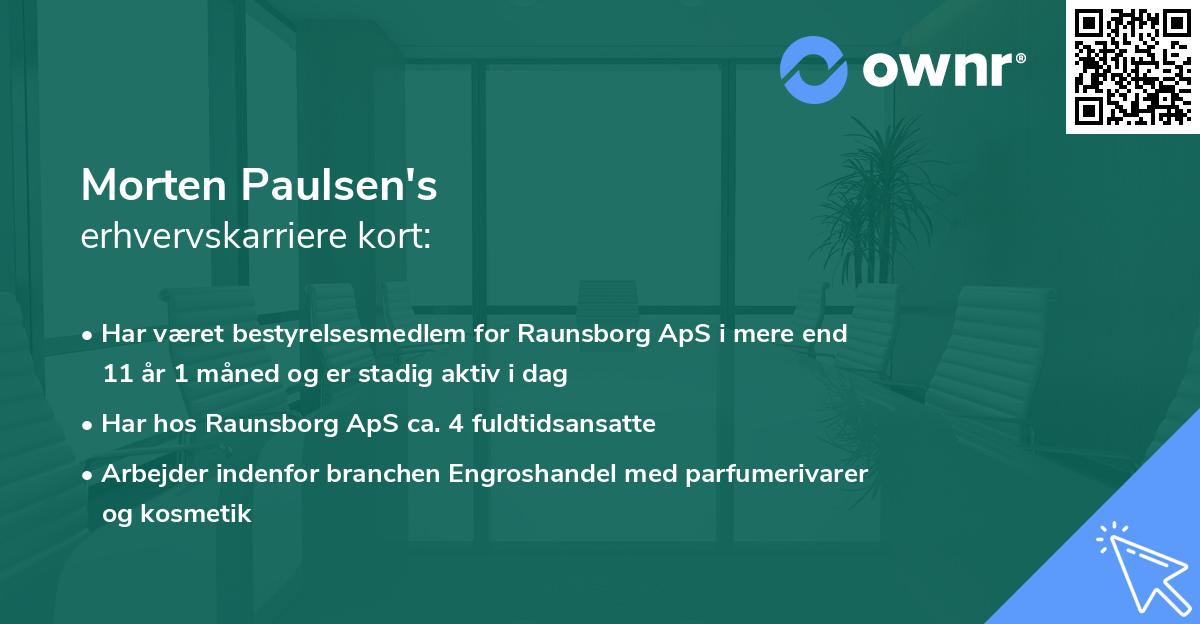 Morten Paulsen's erhvervskarriere kort