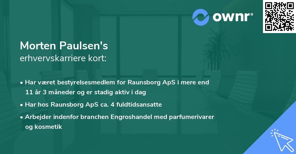 Morten Paulsen's erhvervskarriere kort