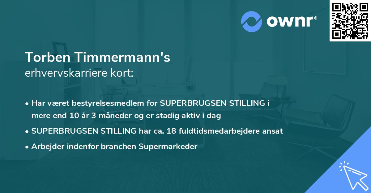 Torben Timmermann's erhvervskarriere kort