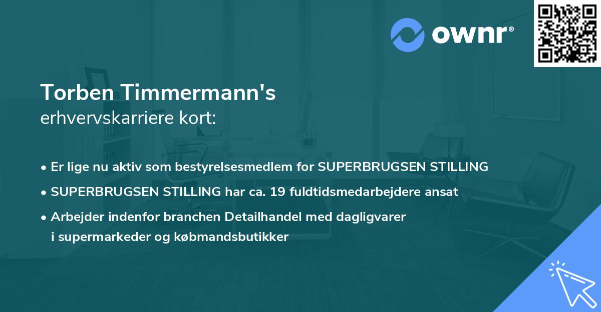 Torben Timmermann's erhvervskarriere kort