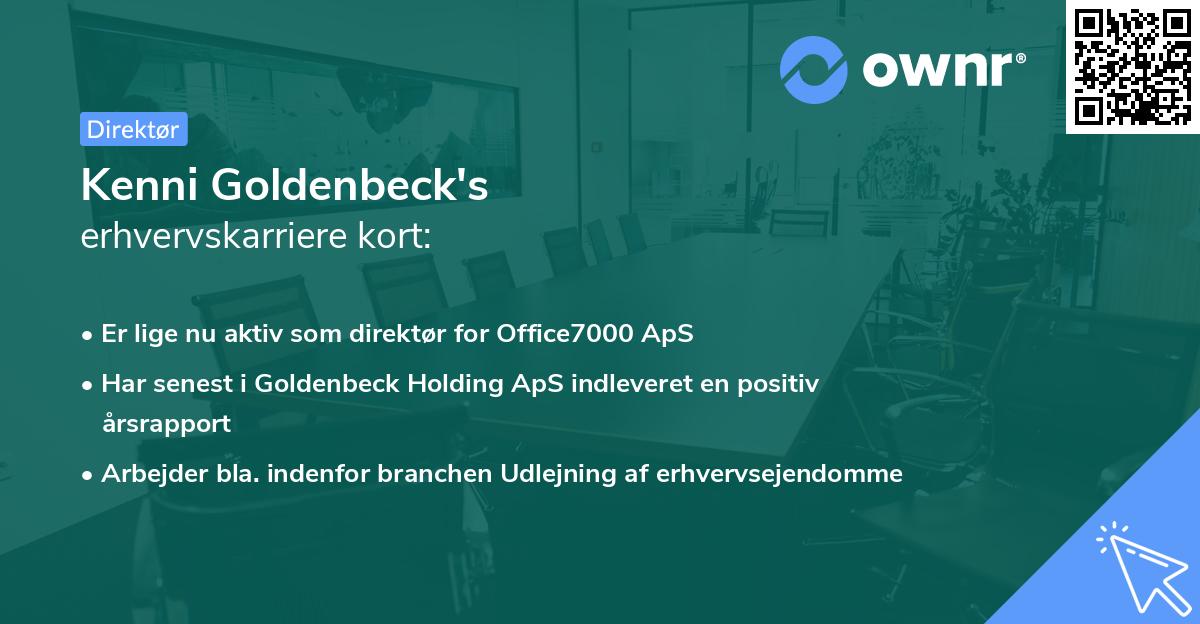 Kenni Goldenbeck's erhvervskarriere kort
