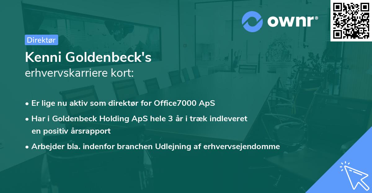 Kenni Goldenbeck's erhvervskarriere kort