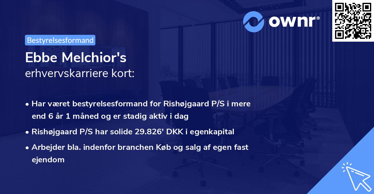 Ebbe Melchior's erhvervskarriere kort