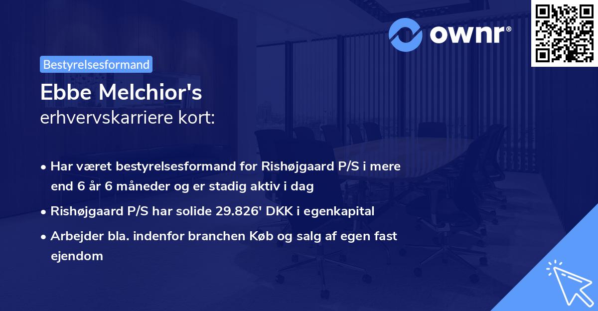 Ebbe Melchior's erhvervskarriere kort