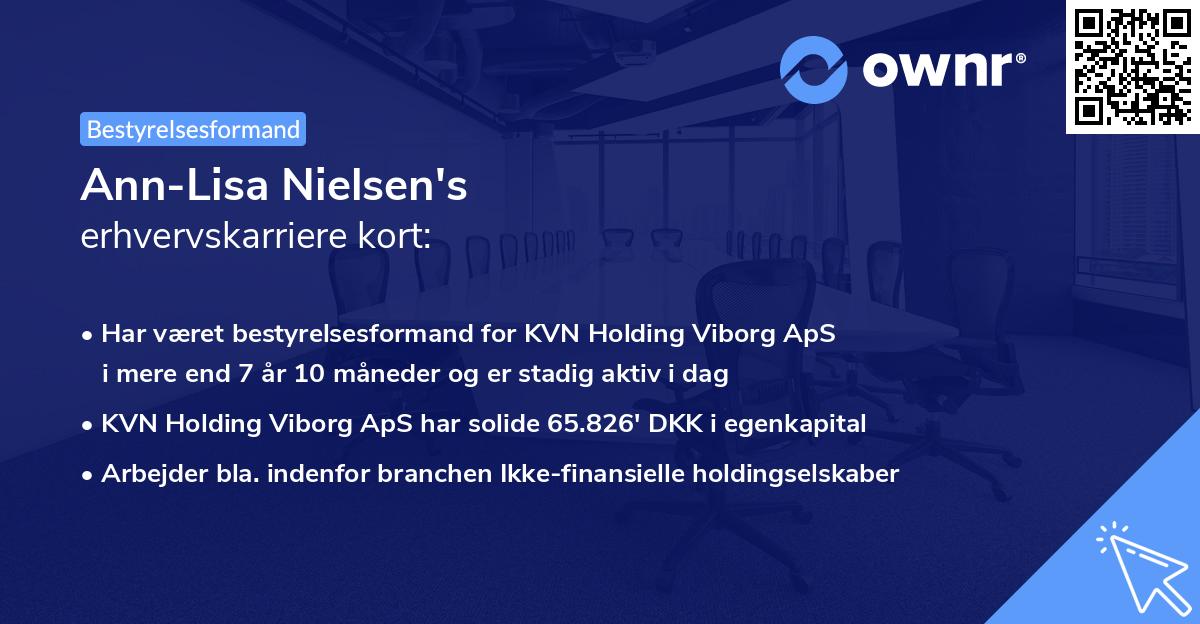 Ann-Lisa Nielsen's erhvervskarriere kort