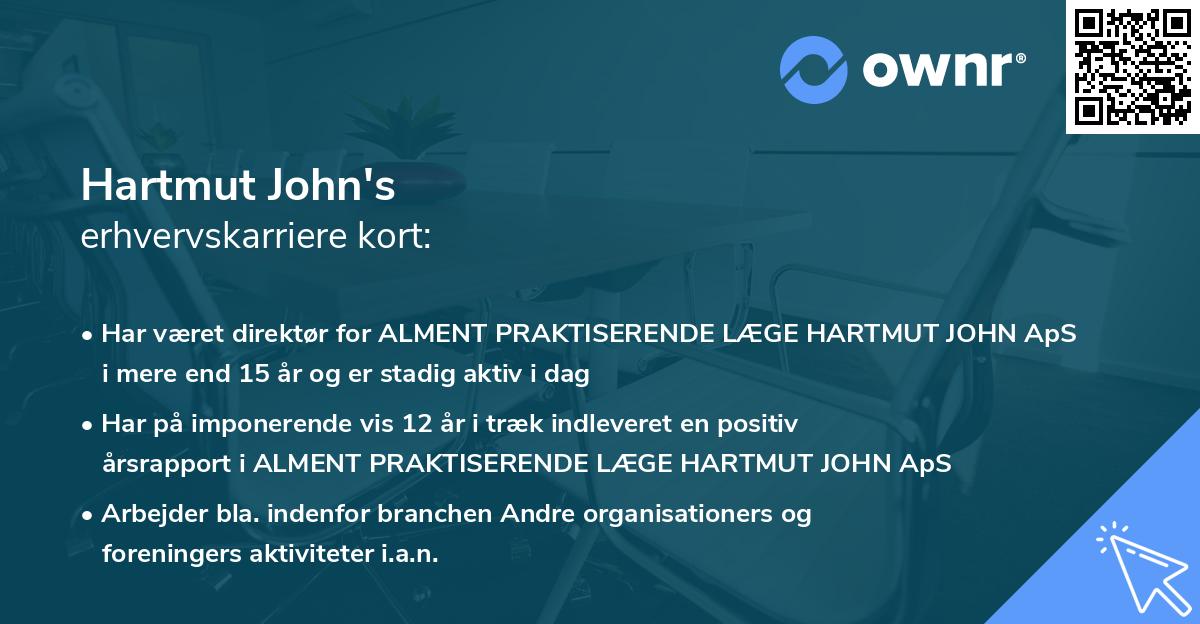 Hartmut John's erhvervskarriere kort