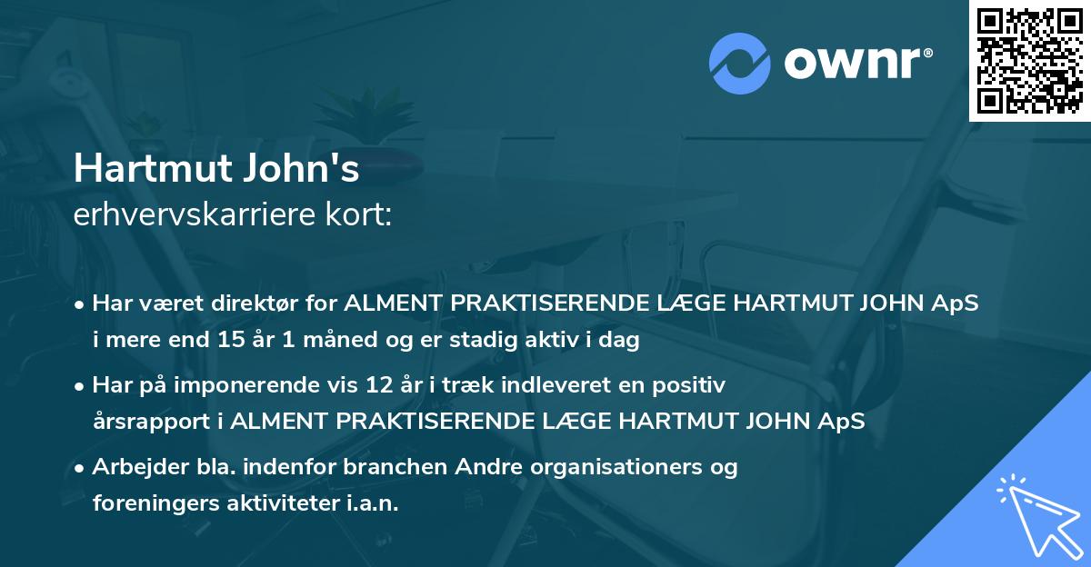 Hartmut John's erhvervskarriere kort