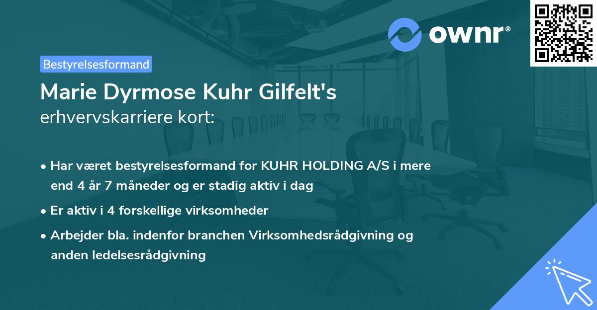 Marie Dyrmose Kuhr Gilfelt's erhvervskarriere kort