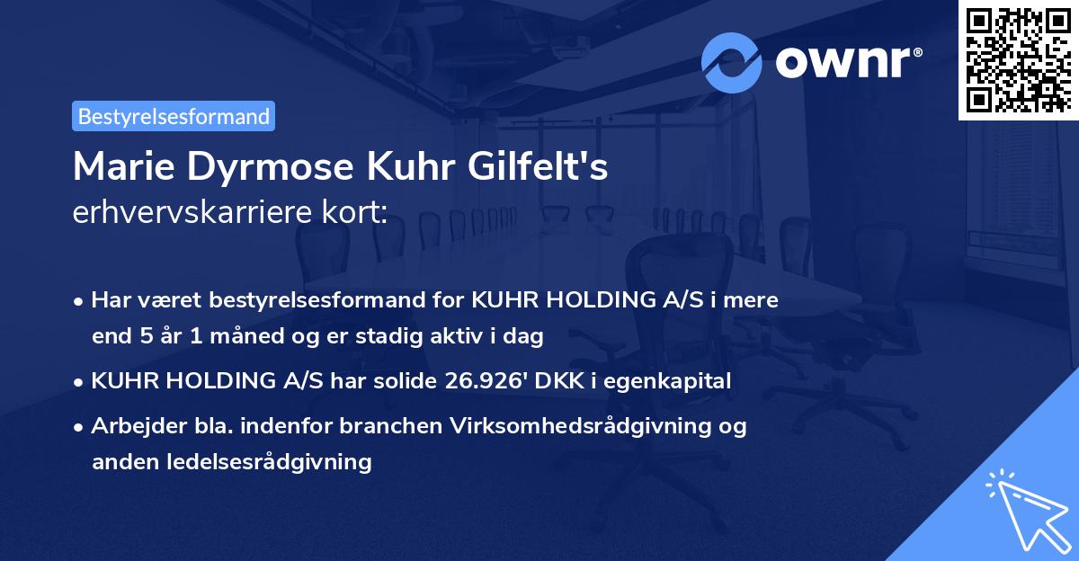 Marie Dyrmose Kuhr Gilfelt's erhvervskarriere kort
