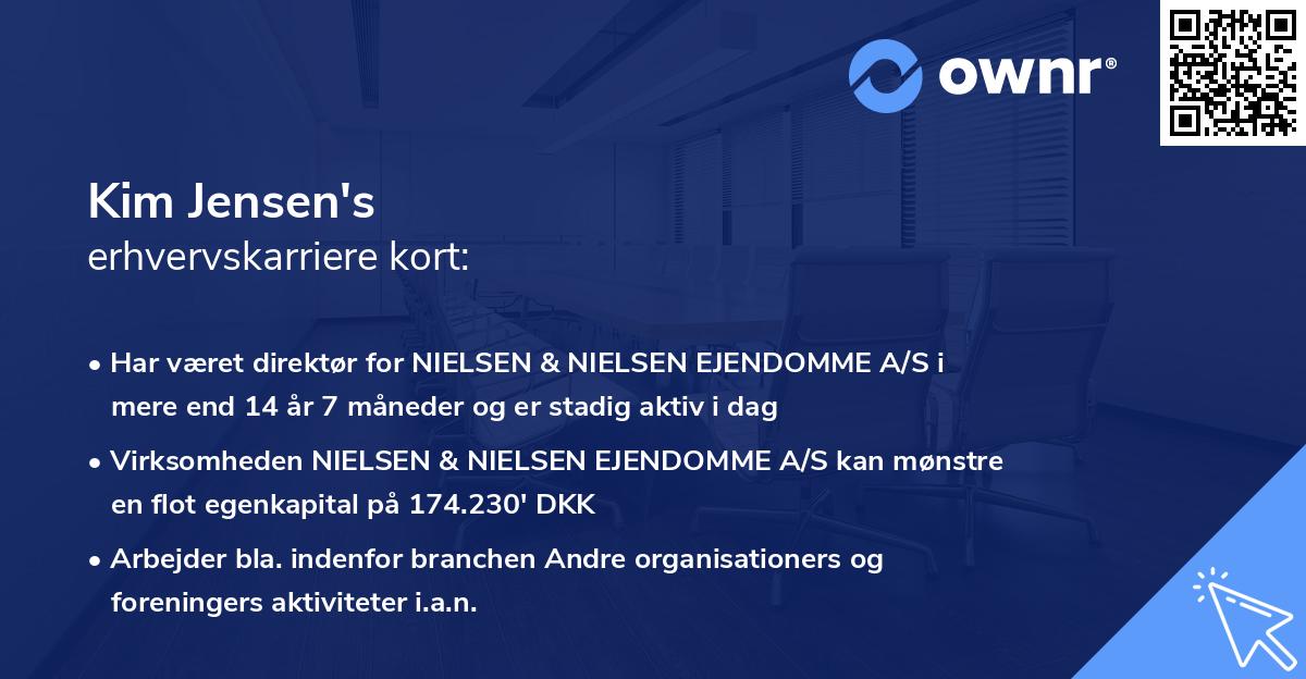 Kim Jensen's erhvervskarriere kort