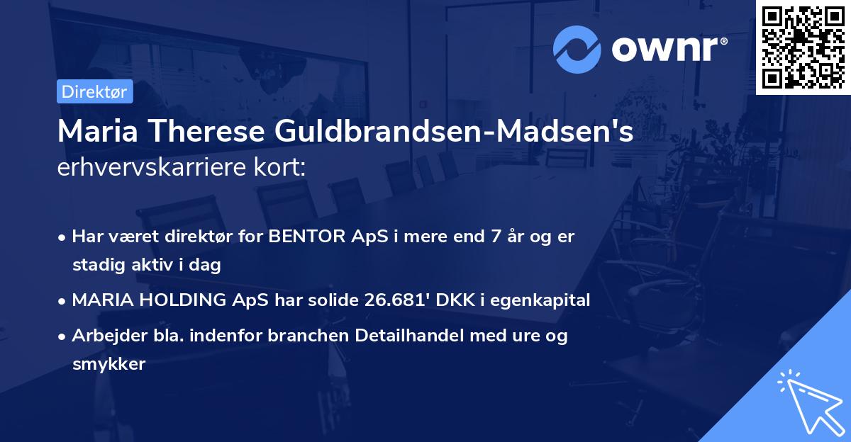 Maria Therese Guldbrandsen-Madsen's erhvervskarriere kort