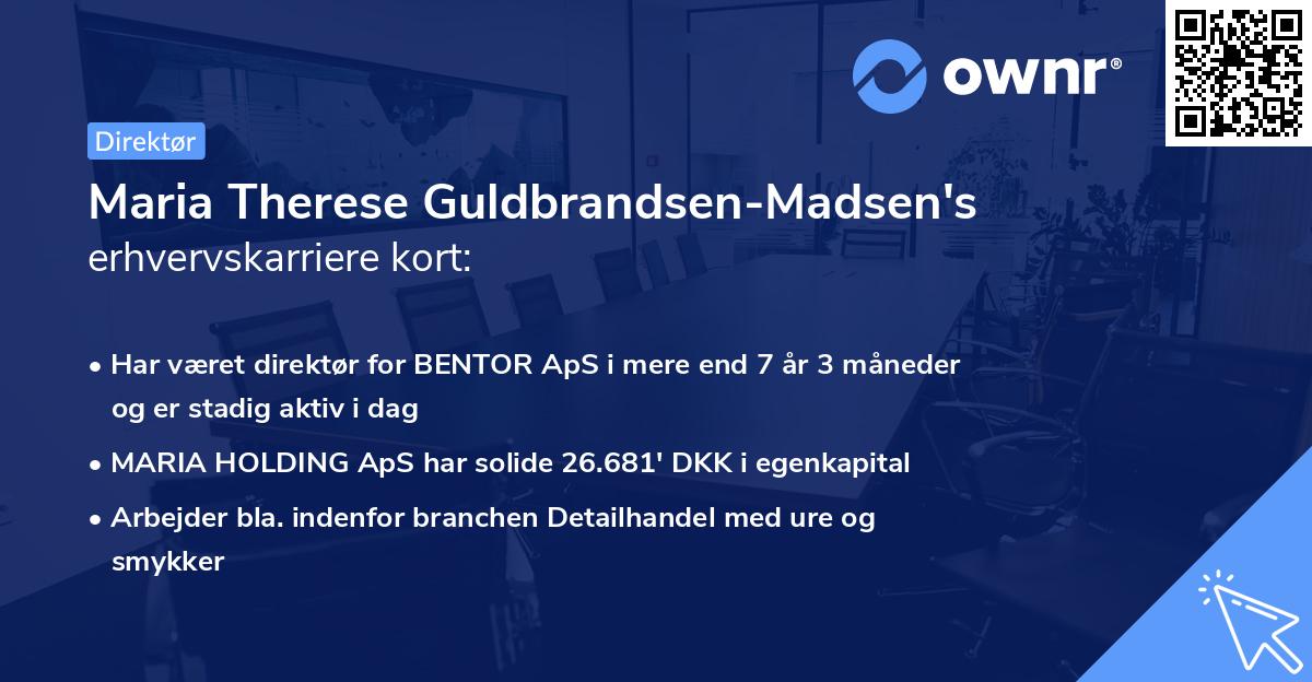 Maria Therese Guldbrandsen-Madsen's erhvervskarriere kort